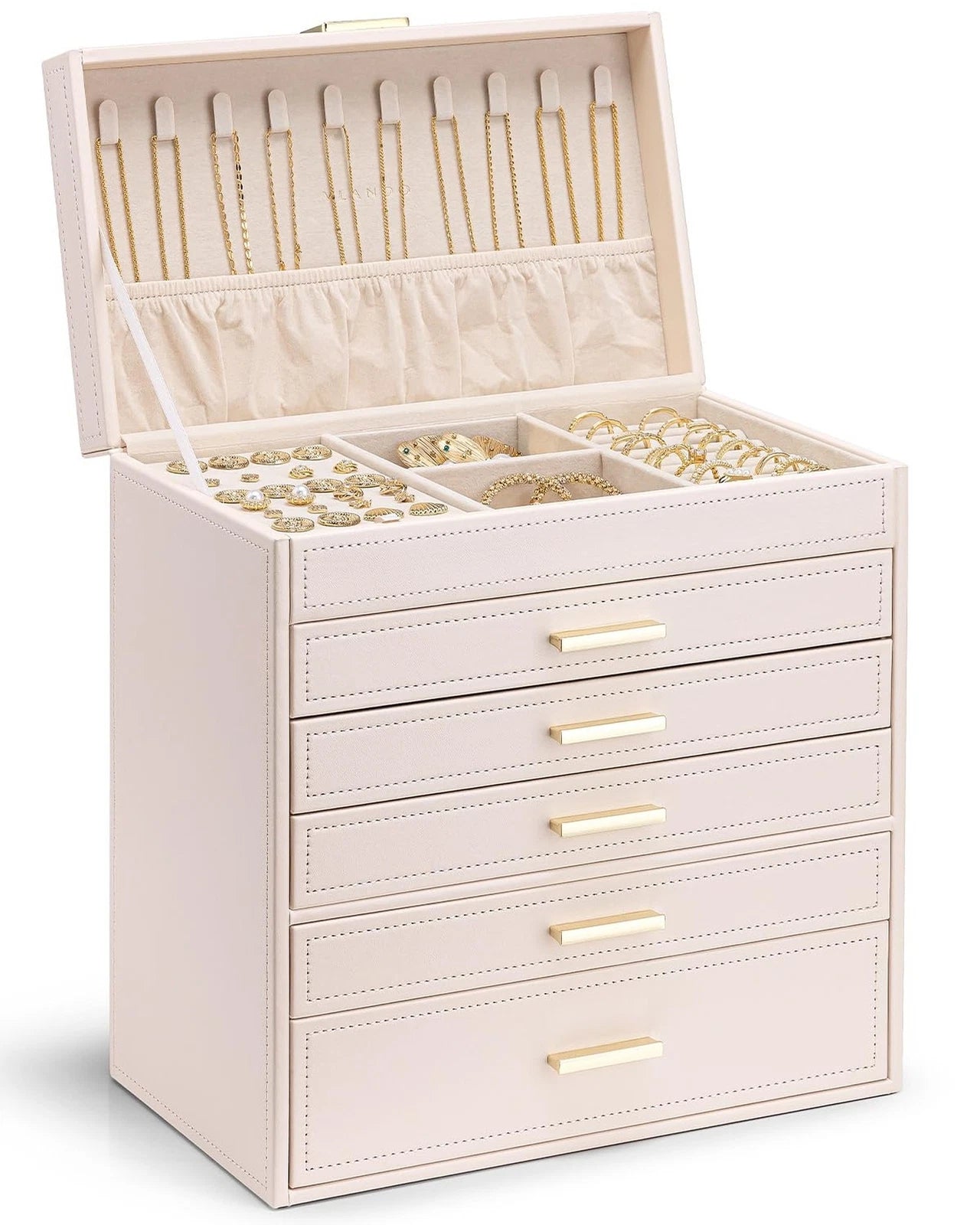 Vlando Jewelry Box Organizer,Large Jewelry Storage for 5 Drawn,PU Leather Jew... | eBay