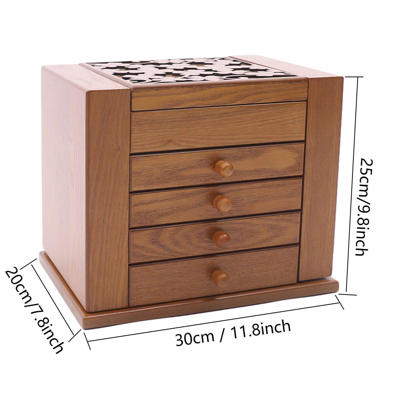 Vintage Large Jewelry Organizer Wooden Storage Box 5 Layers Case with 4 Drawers | eBay