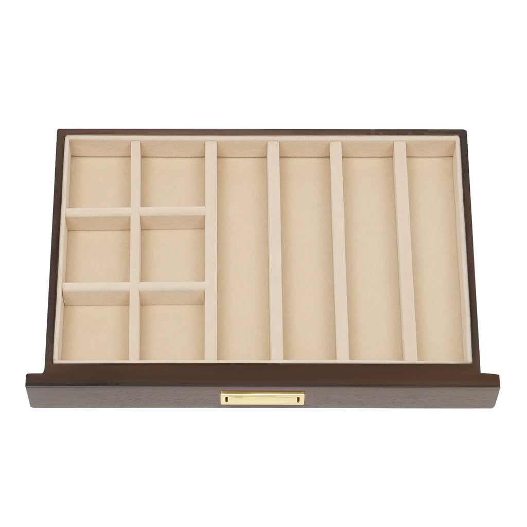 Large Wooden Jewelry Storage Box 3 Layers Organizer 2 Drawers Cabinet | eBay