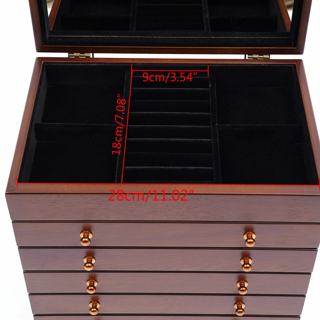 Wooden Jewelry Case Necklace Watches Storage Box or Earrings Rings Bracelet | eBay