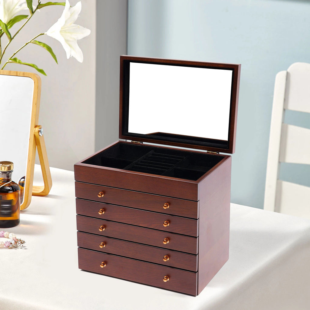 Wooden Jewelry Case Necklace Watches Storage Box or Earrings Rings Bracelet | eBay