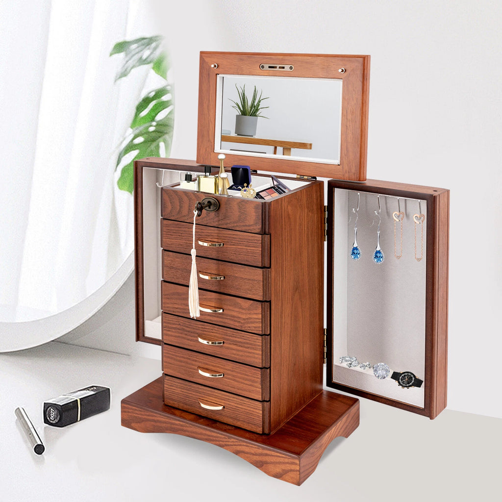 7 Layers Jewelry Storage Box Case Organizer Watch Ring Earrings Display Cabinet | eBay