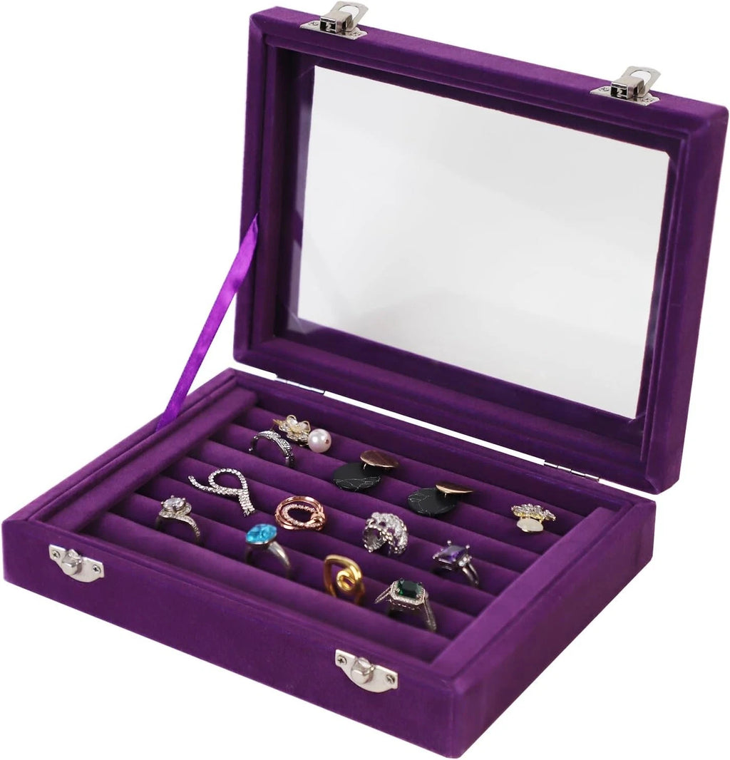 60 Slots Jewelry Ring Display Organizer Tray Holder Earrings Storage Boxes Case | eBay