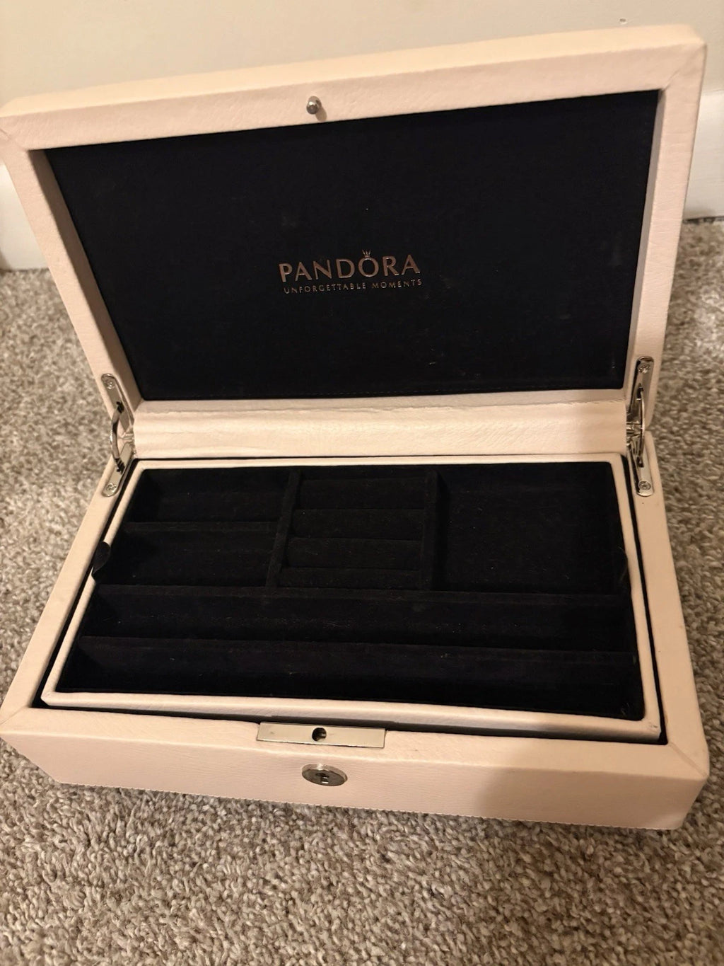 Pandora Limited Edition Genuine Leather Jewelry Box Blush Cream Pink 7 x 5 | eBay