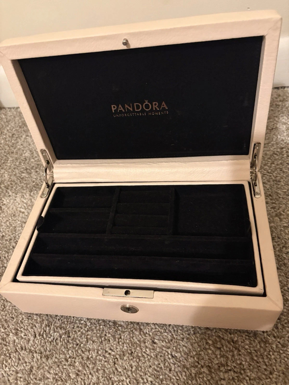 Pandora Limited Edition Genuine Leather Jewelry Box Blush Cream Pink 7 x 5 | eBay