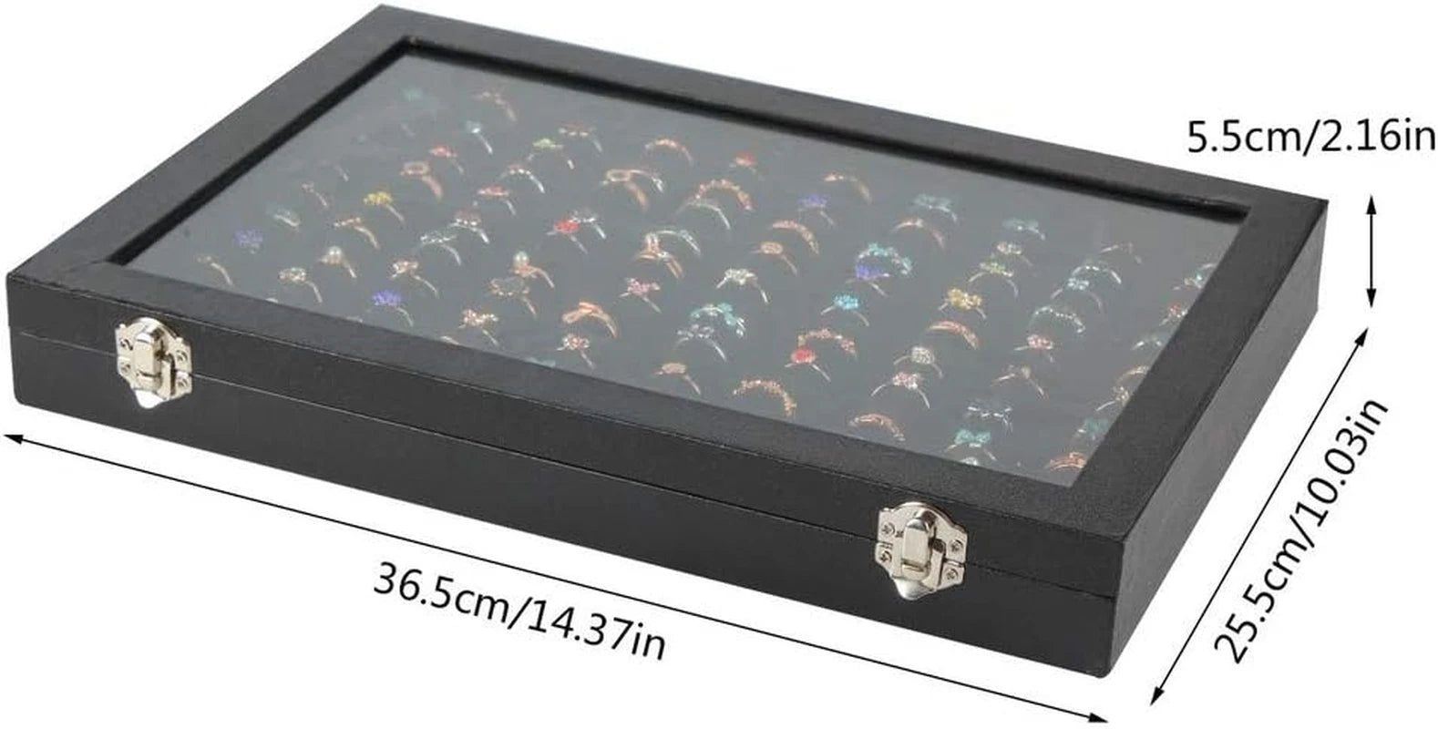 Ring Display Case Organizer Box with Transparent Lid, Ring Holder Showcase for S | eBay
