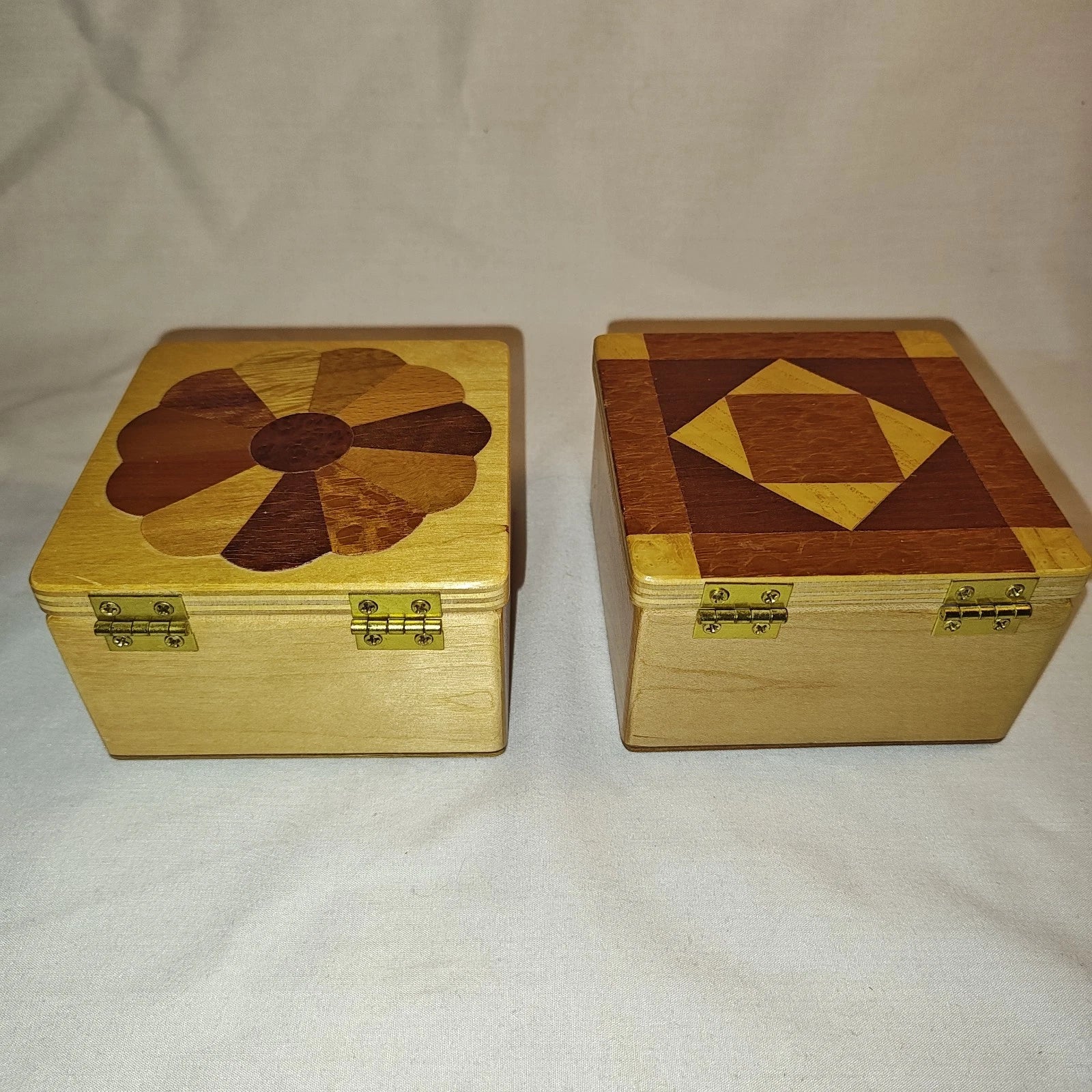 Wooden Jewelry/Keepsake Boxes With Geometric Pattern Designs | eBay