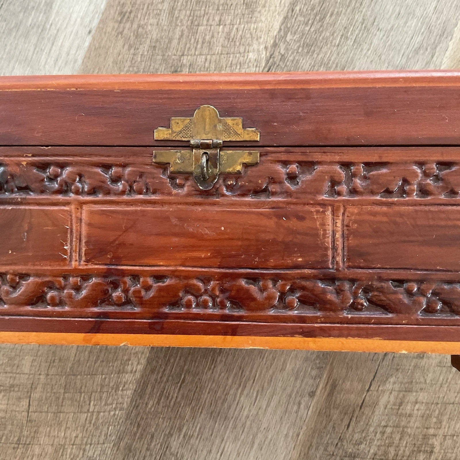 Vintage Cedar Jewelry Chest W/ A Mirror 10.3/4" x 6" X 5" Beautiful | eBay