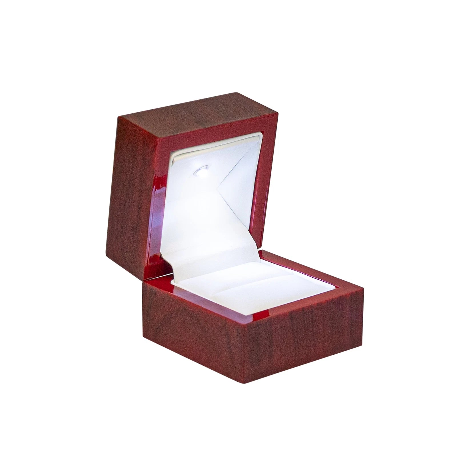 Novel Box Cherry Wood Finish Bright Led Light Ring Box for Engagement Proposals | eBay