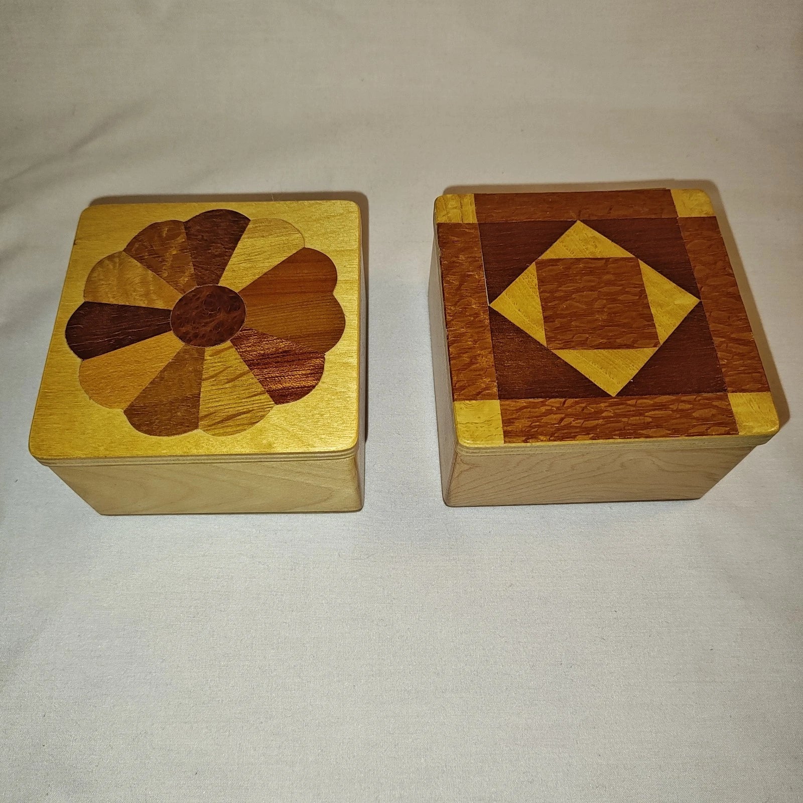 Wooden Jewelry/Keepsake Boxes With Geometric Pattern Designs | eBay