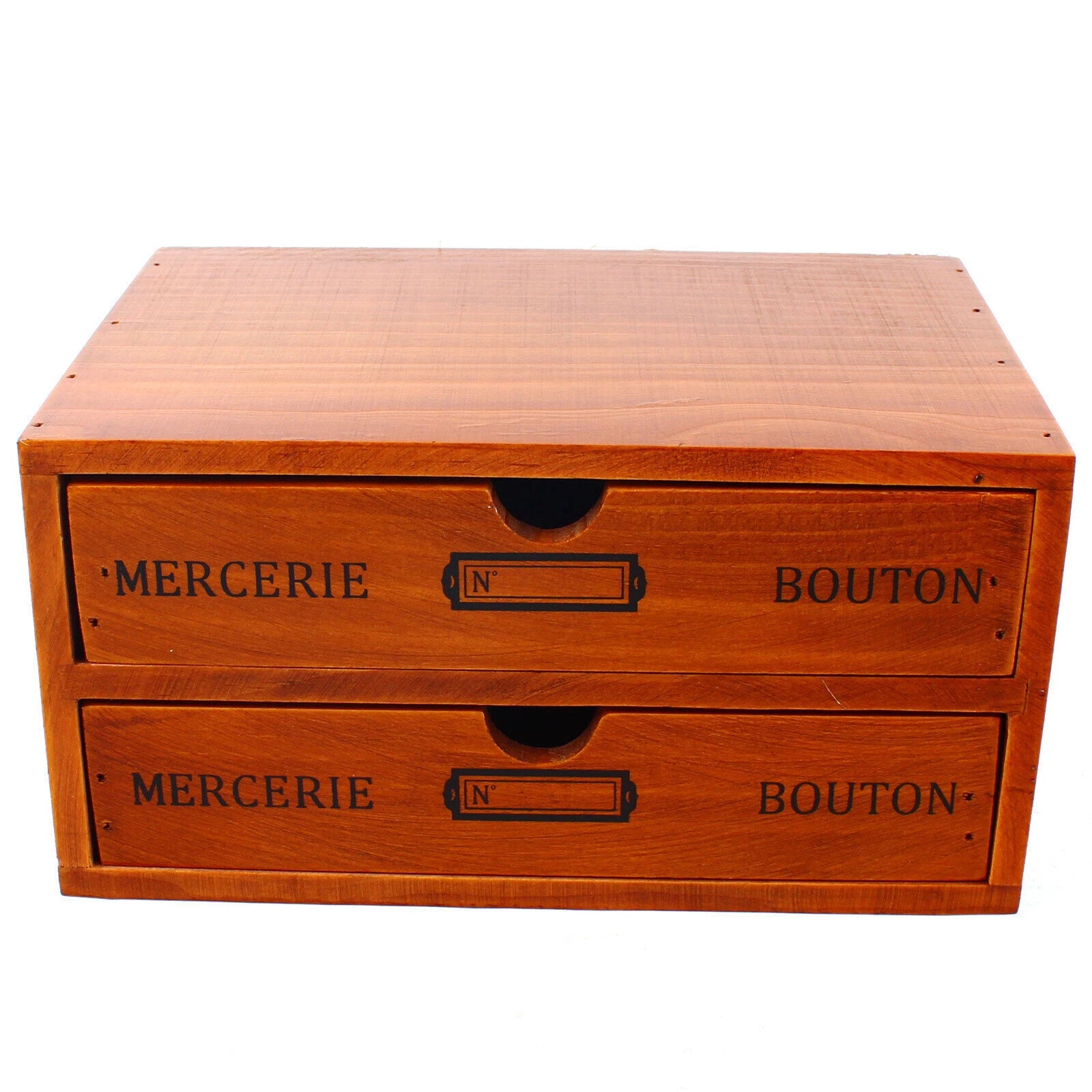 Vintage Wood Jewelry Organizer Storage Box w/ Drawers Cosmetic Cabinet 2 Layers | eBay