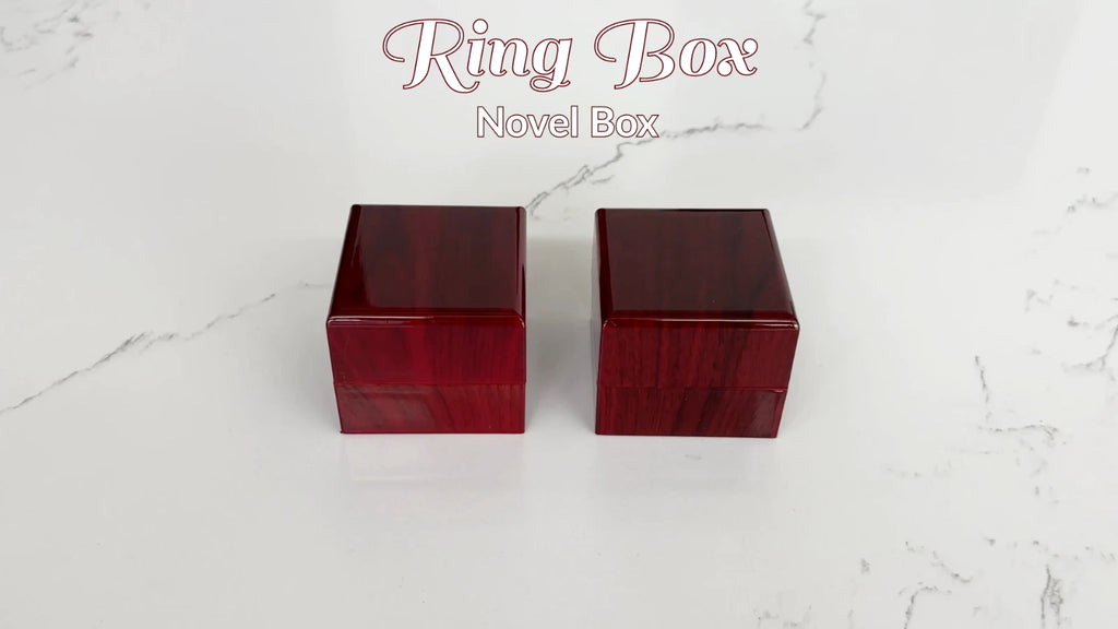 Novel Box Cherry Wood Finish Bright Led Light Ring Box for Engagement Proposals | eBay