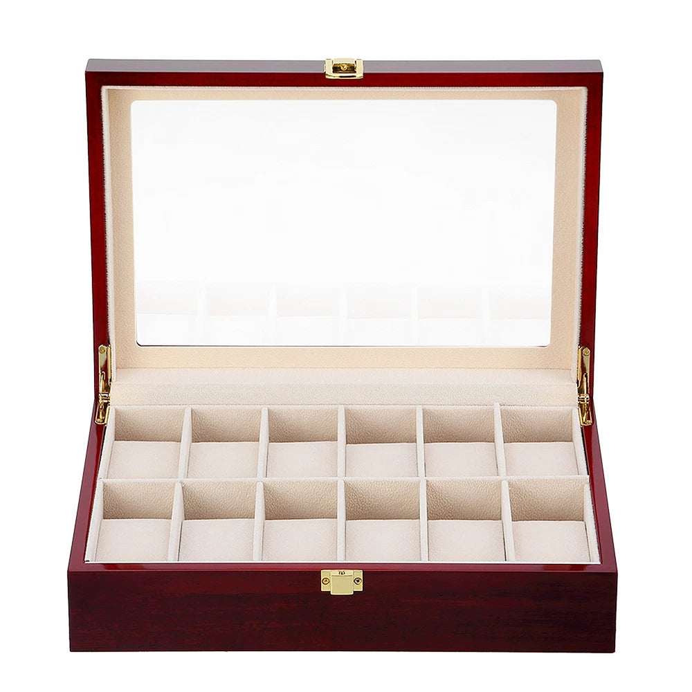 12 Slots Man Wooden Watch Display Box Jewelry Storage Organizer Case Holder Gift | eBay