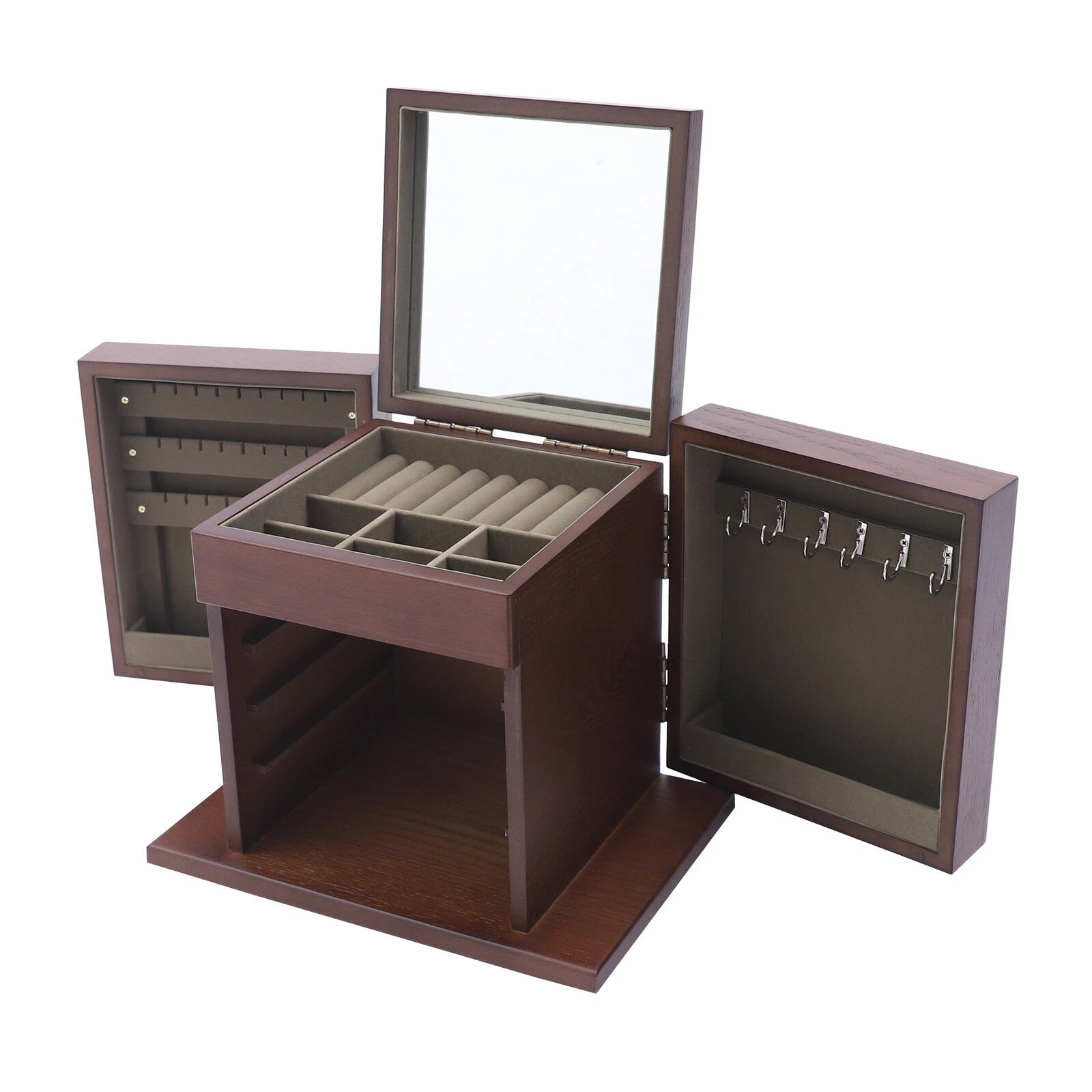 5 Layers Vintage Jewelry Organizer Wooden Storage Box Organizer W/4 Drawers | eBay