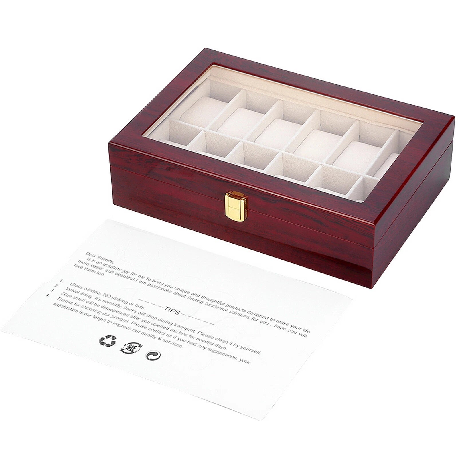 12 Slots Man Wooden Watch Display Box Jewelry Storage Organizer Case Holder Gift | eBay