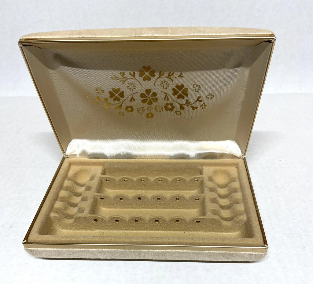 Tan Velvet Covered Jewelry Trinket Travel Box Organizer -7" wide | eBay