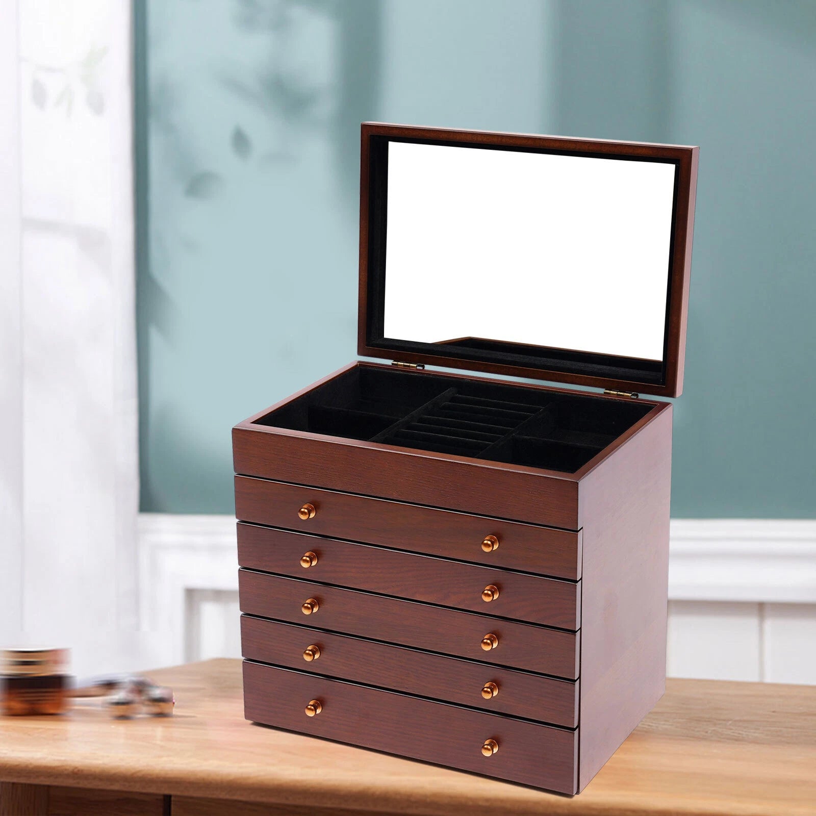 Wooden Jewelry Case Necklace Watches Storage Box or Earrings Rings Bracelet | eBay