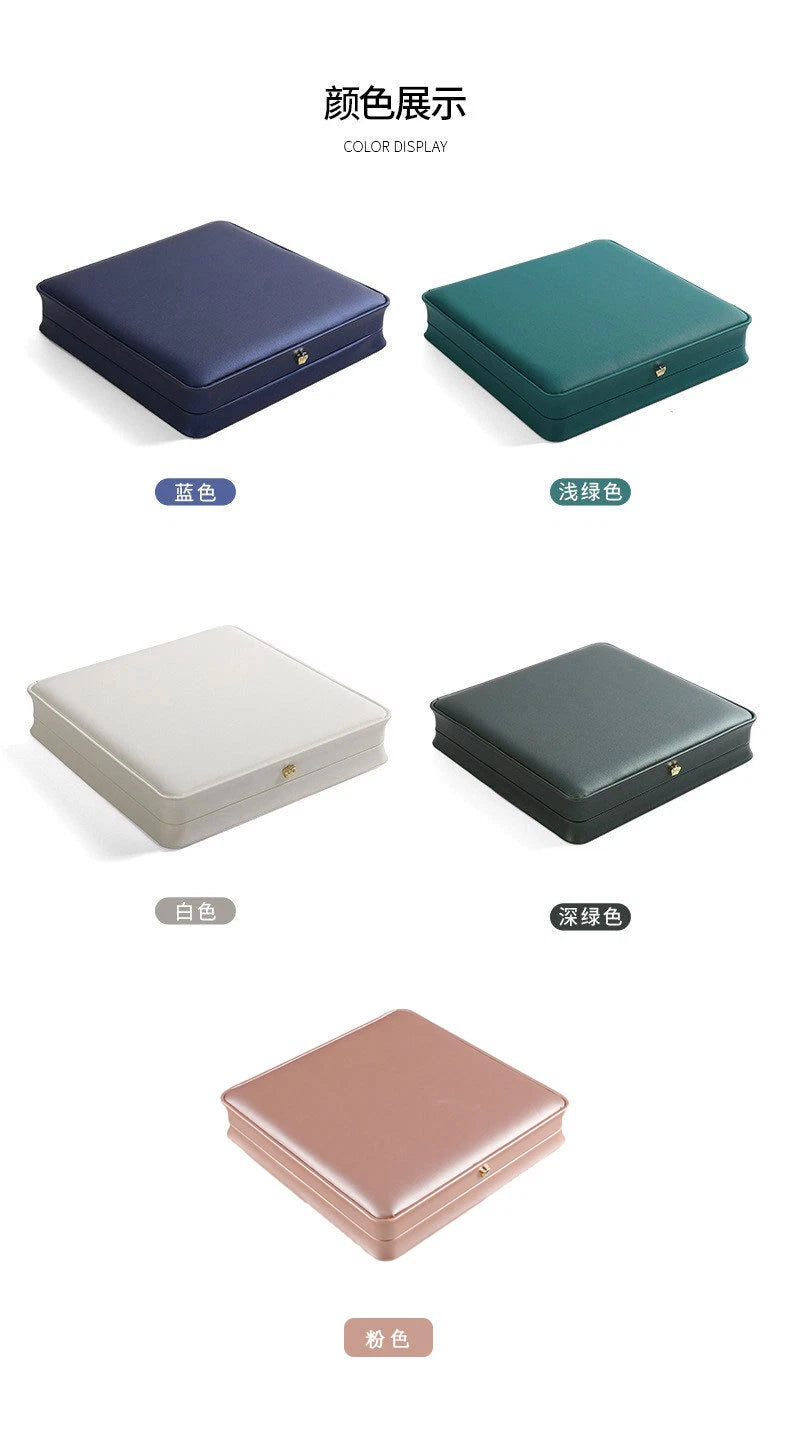 High Quality PU Leather Round Pearl Necklace Jewelry Square Gift Box | eBay