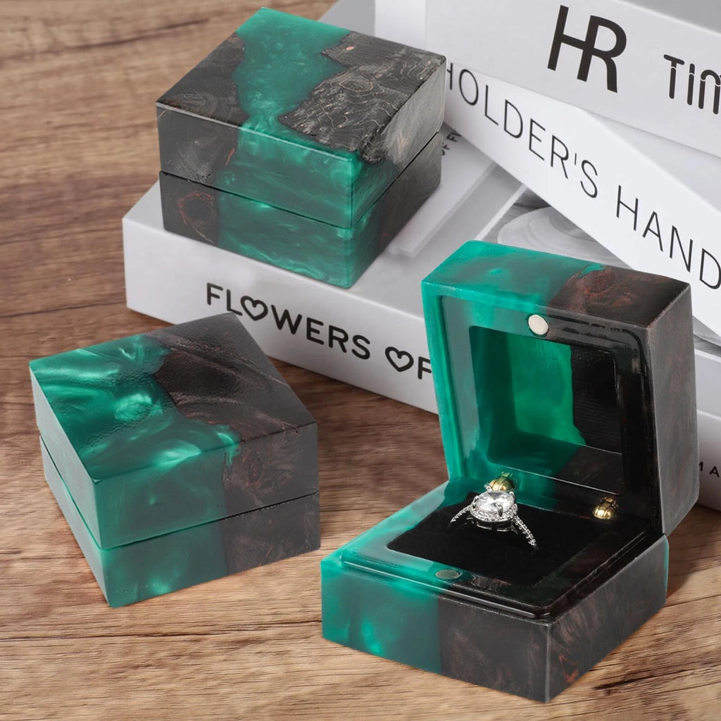 Wedding Ring Box, Engagement Ring Box with Single Slot Handcrafted Stabilized... | eBay