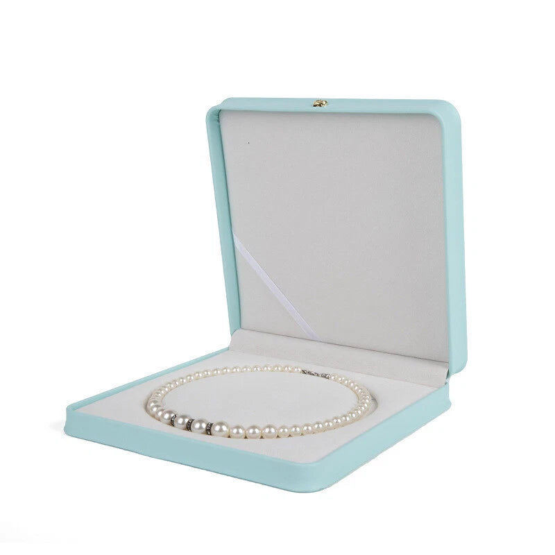 High Quality PU Leather Round Pearl Necklace Jewelry Square Gift Box | eBay