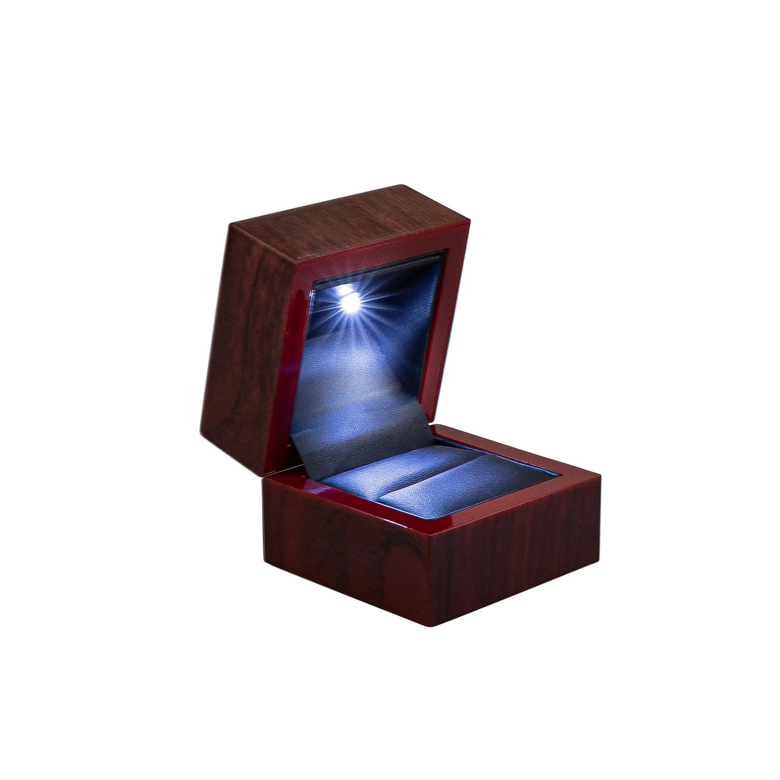 Novel Box Cherry Wood Finish Bright Led Light Ring Box for Engagement Proposals | eBay
