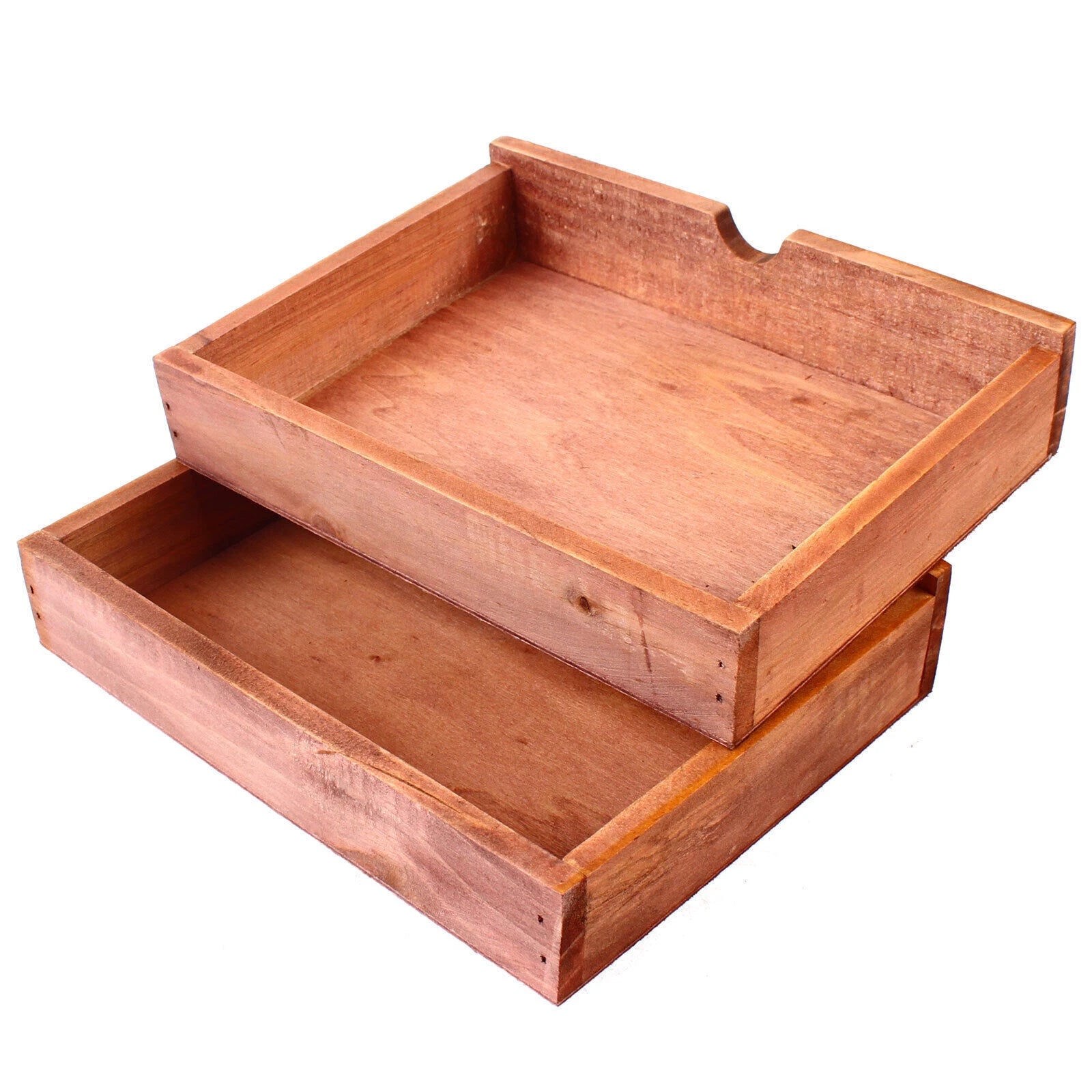 Vintage Wood Jewelry Organizer Storage Box w/ Drawers Cosmetic Cabinet 2-Layer | eBay