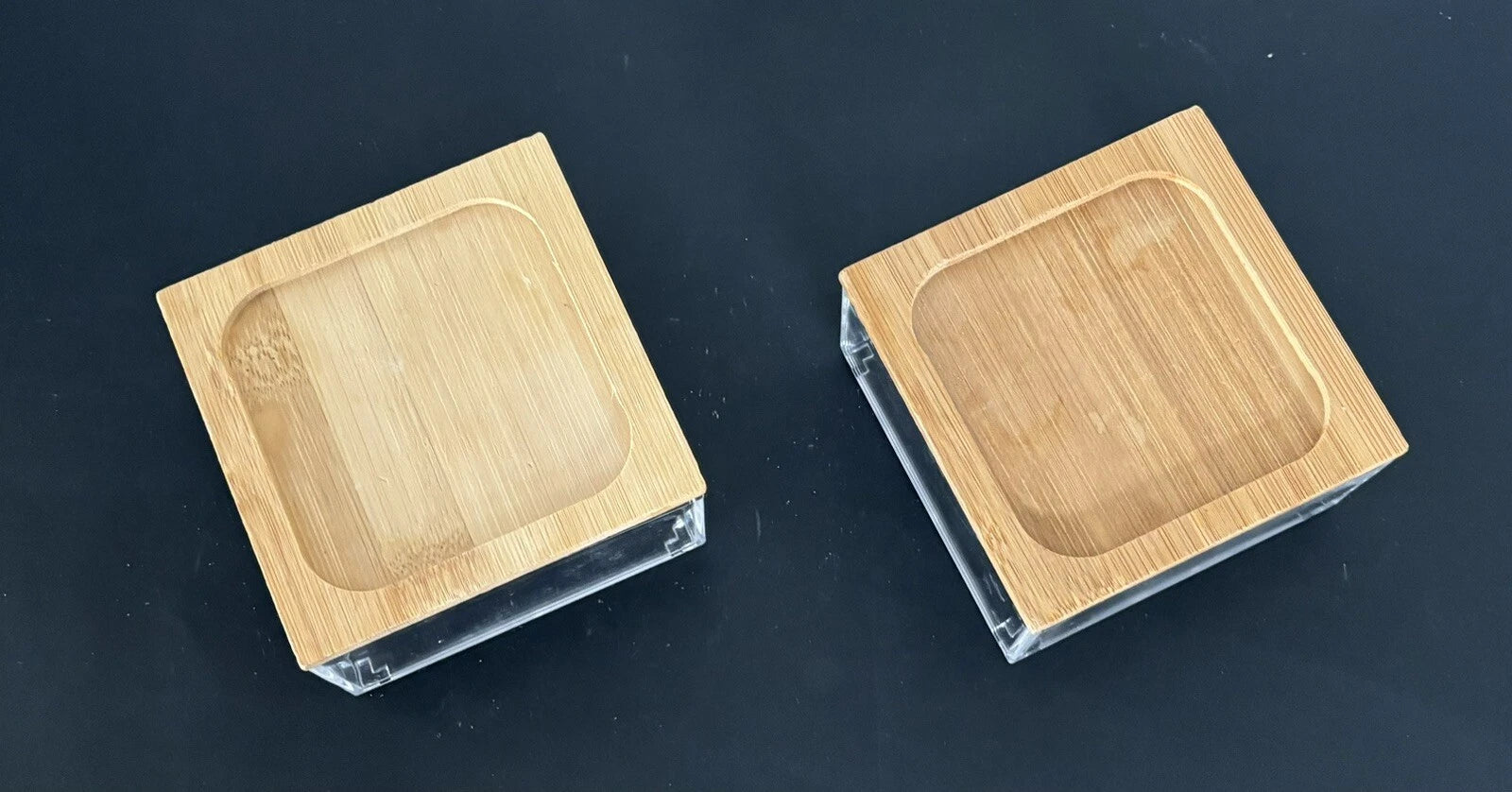 2 Square Clear Jewelry Cosmetic Organizer Box with Lid. | eBay