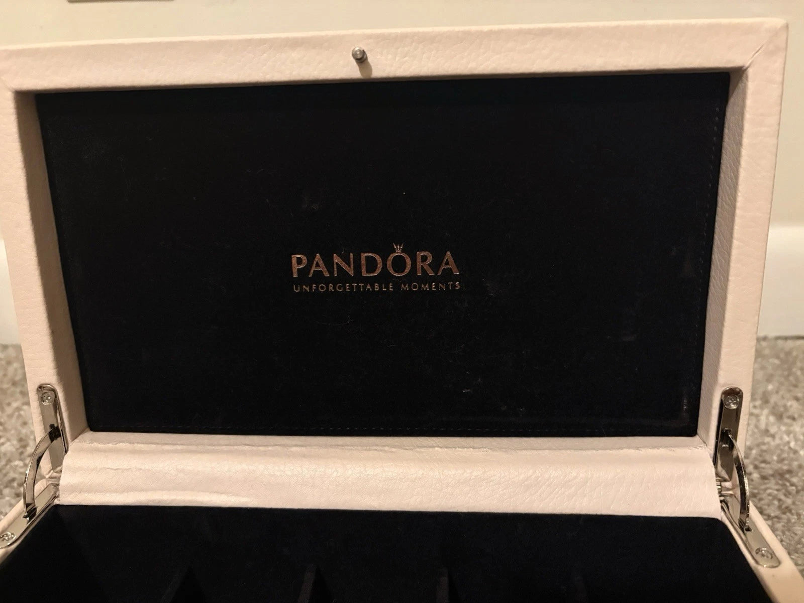 Pandora Limited Edition Genuine Leather Jewelry Box Blush Cream Pink 7 x 5 | eBay